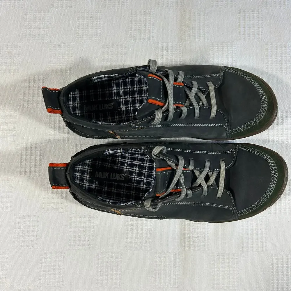 Muk Luks Mens 10 Cory Casual Shoes Green Orange Leather Upper